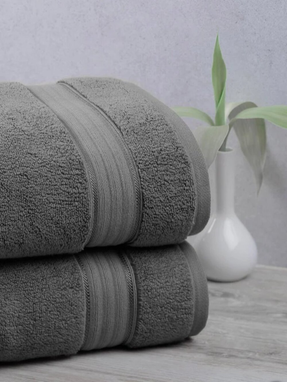NEW  Cotton Bath Sheets  GRAY 2 Count